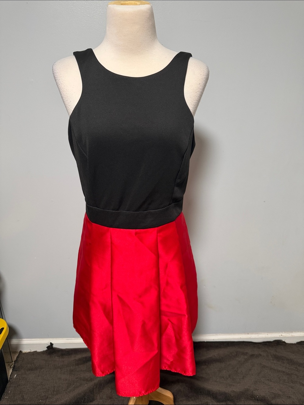 Teeze Me Black and Red Colorblock Dress